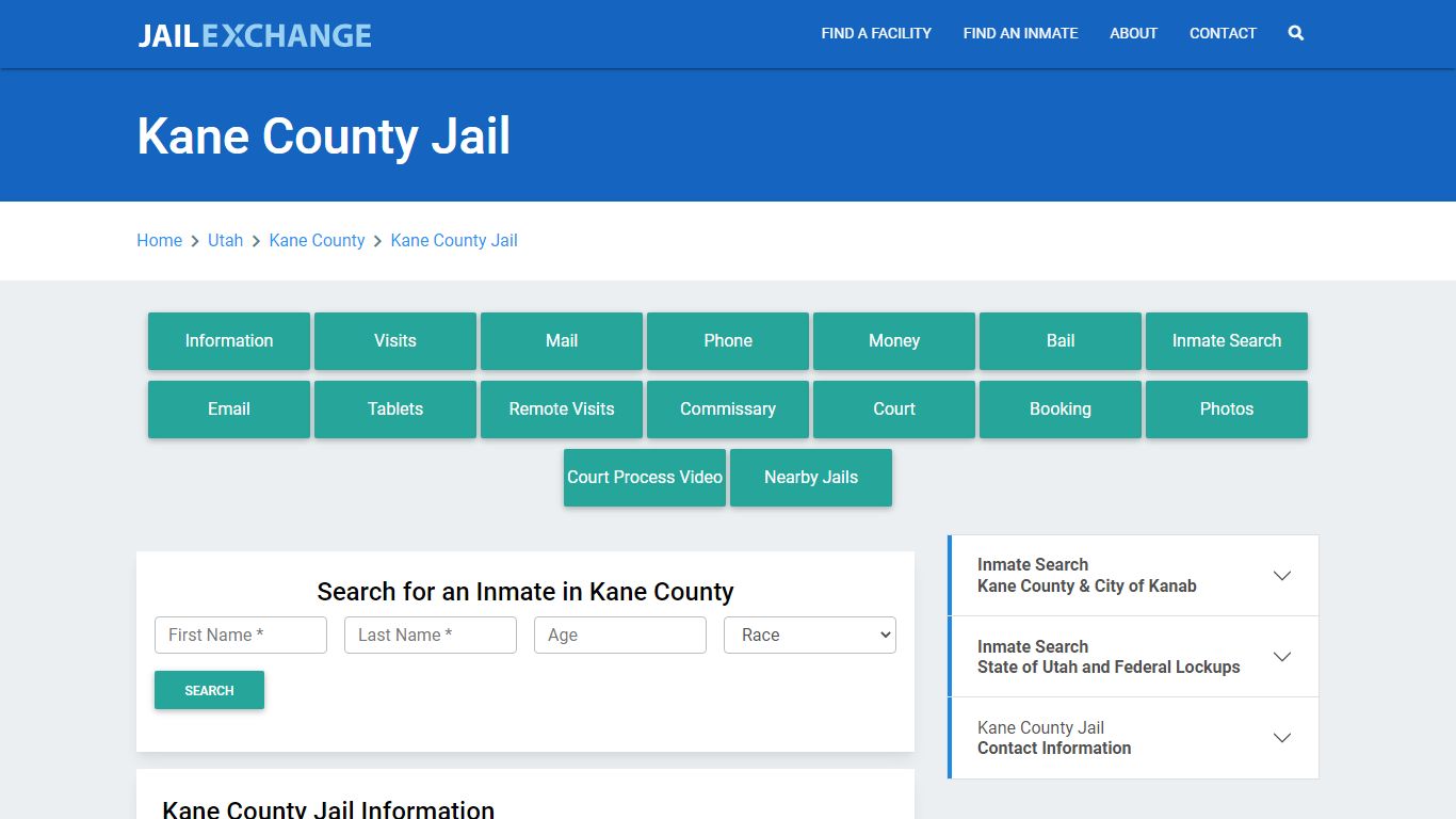 Kane County Jail Roster Lookup, UT, Inmate Search - Jail Exchange